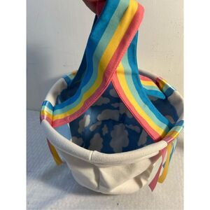 Amscam Easter basket white clouds‎ rainbow straps